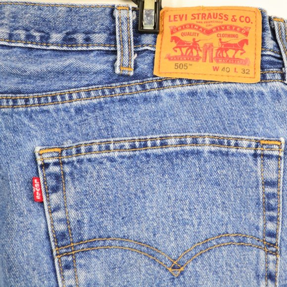 Levi’s 505 Men's Size W40 L32 Blue Regular Fit Denim Jeans - Picture 4 of 4